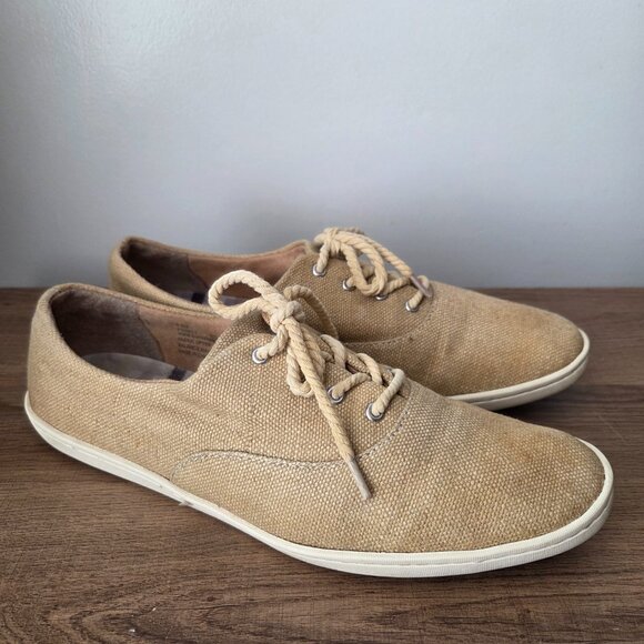 EUC BORN SHOES TAN CANVAS UPPER LACED WOMENS 9.5 - Picture 6 of 16